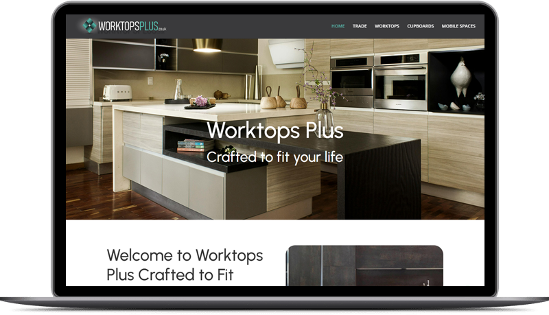 worktopsplus.co.uk home page screen